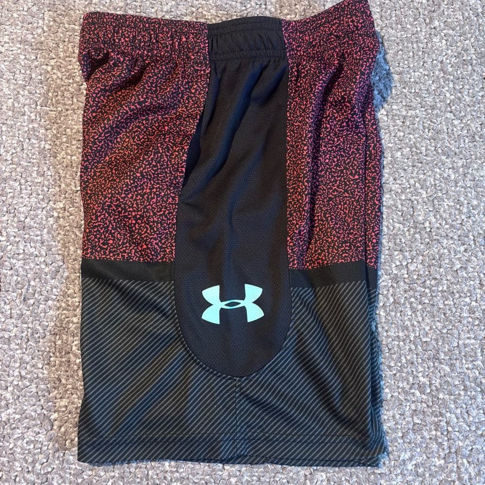 Under Armour Black and Red Performance Shorts